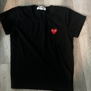 Comme des Garcons PLAY Black Tee with Red Heart